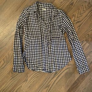 Hollister Blue and White Checkered Flannel